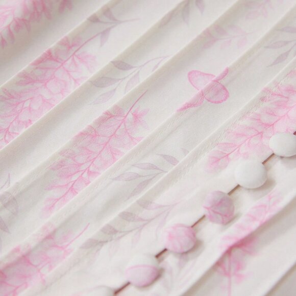 Pink Boho Women's Elegant Floral Dress with Round Neck - Picture 7 of 7